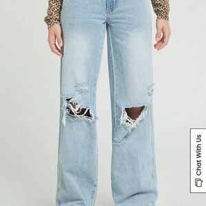 Light Blue Distressed Women's Jeans